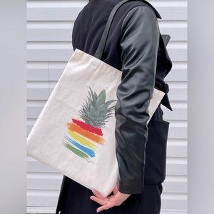 Pineapple Print Canvas Bag | Fashion Women’s Canvas Bag | Large Size Canvas Bag